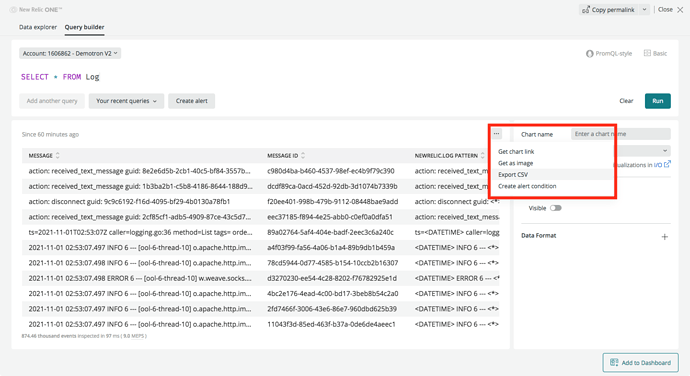 How to export Logs from New Relic?